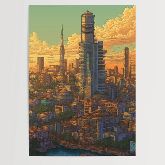 Karachi No 2 Pixel Art- Poster