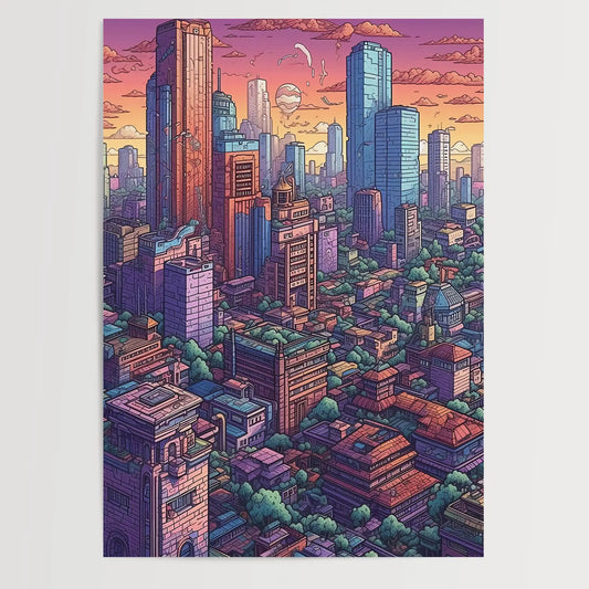Sao Paulo No 3 Pixel Art- Poster