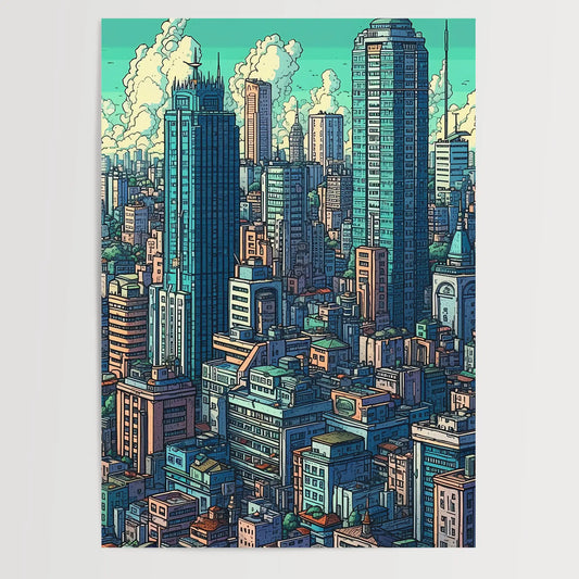 Sao Paulo No 4 Pixel Art- Poster