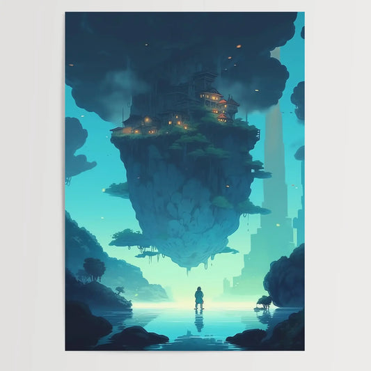 Schwebende Insel No 13 - Zeichnung - Digital Art - Anime - Poster