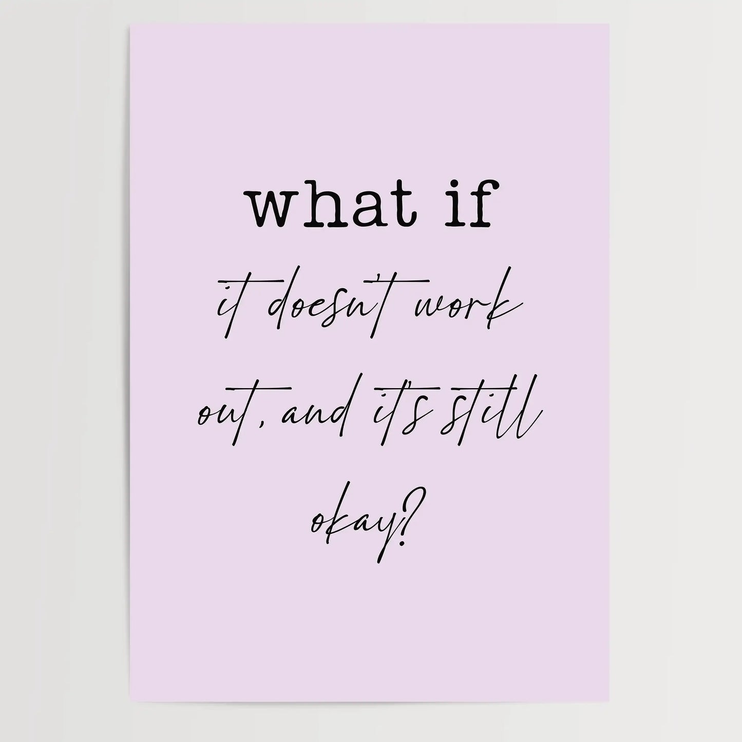 WHAT IF it doesn't work out, and it's still okay? - Poster