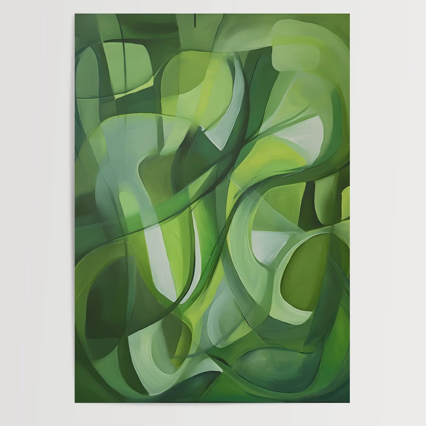 Abstract Green Hard Lines No 1 - Poster