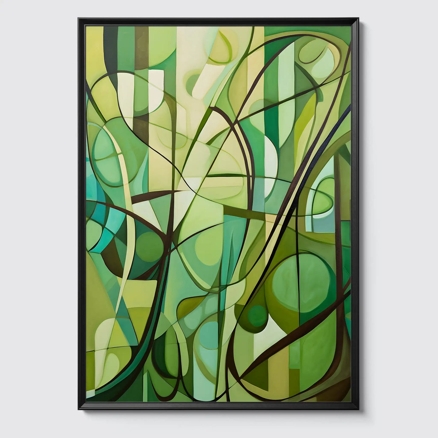 Abstract Green Hard Lines No 4 - Poster
