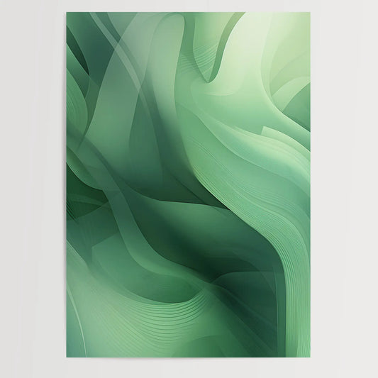 Abstract Green Soft No 4- Poster