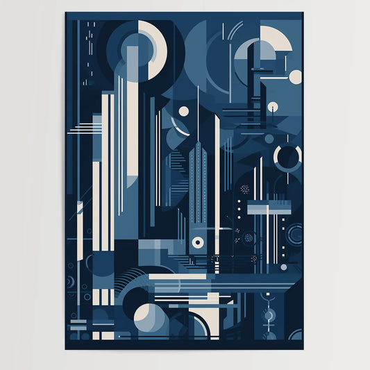 Bauhaus Blue No 3 - Poster
