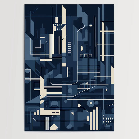 Bauhaus Blue No 4 - Poster