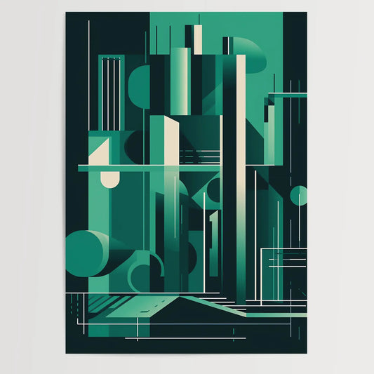 Bauhaus Green No 4 - Poster