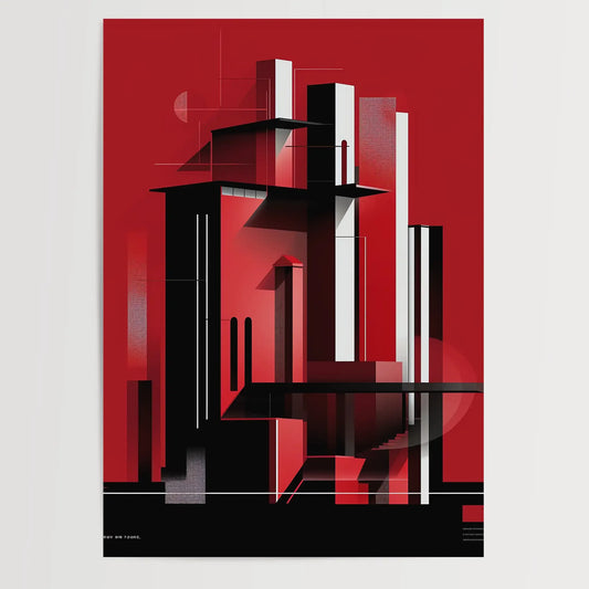 Bauhaus Red No 2 - Poster