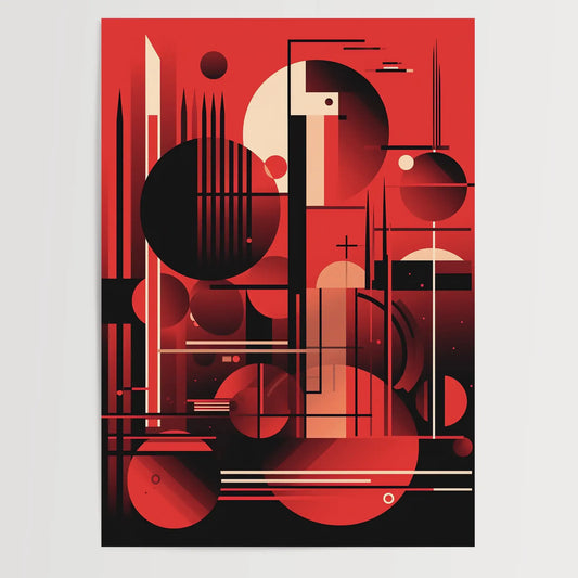 Bauhaus Red No 4 - Poster