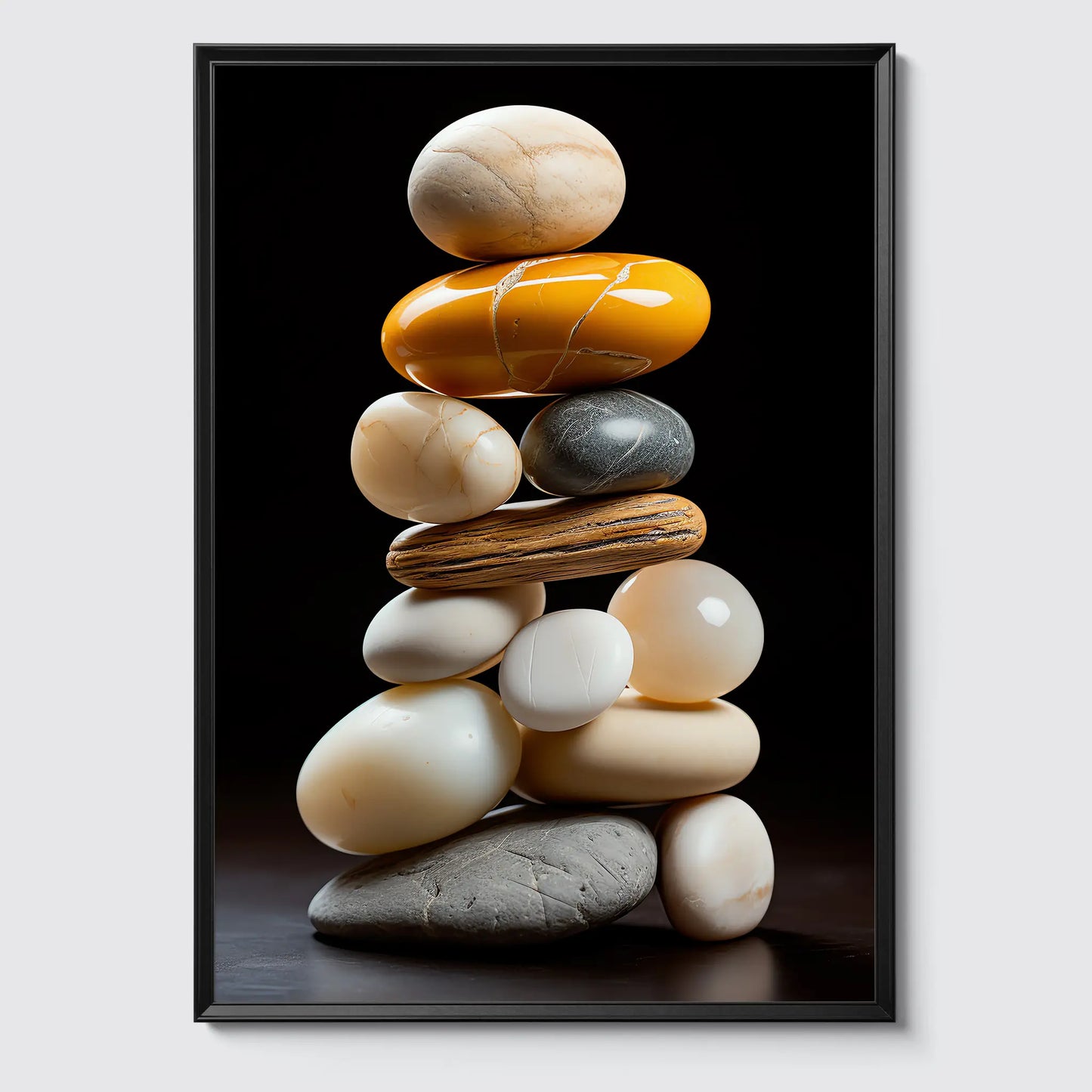 Beige Sand Zen Stones No 4 - Abstract Art - Perfectly Stacked Stones - Poster