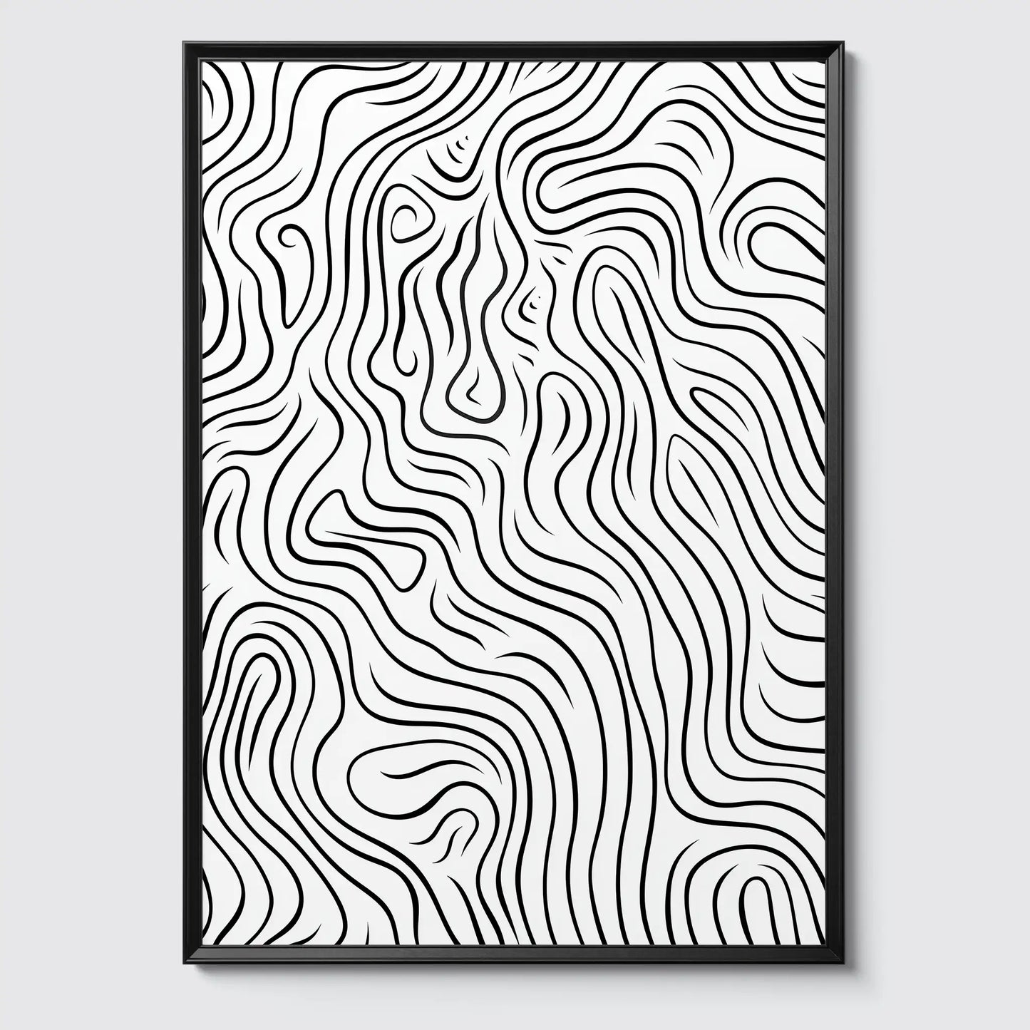 Black and White Doodle Wandkunst - One Line Art - Wallart - Poster
