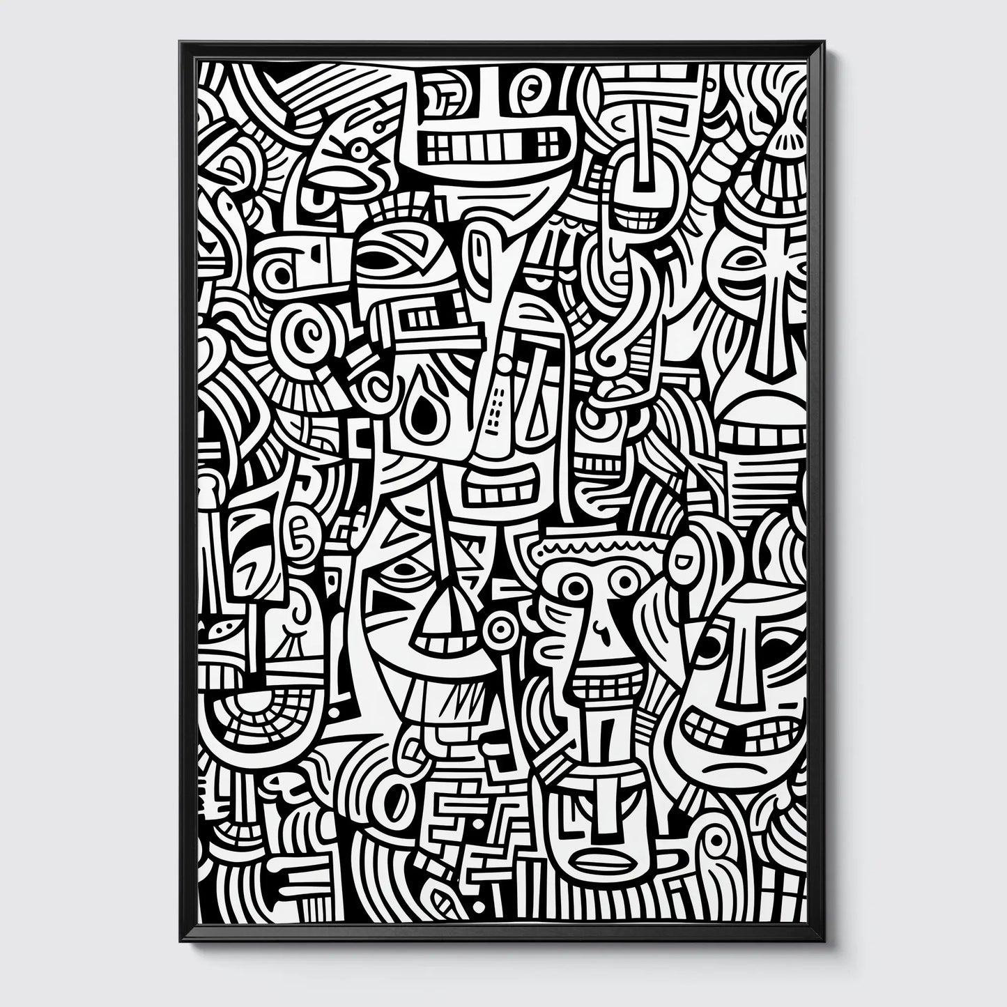 Doodle Pattern No 10  - Black White - Sketch - Poster