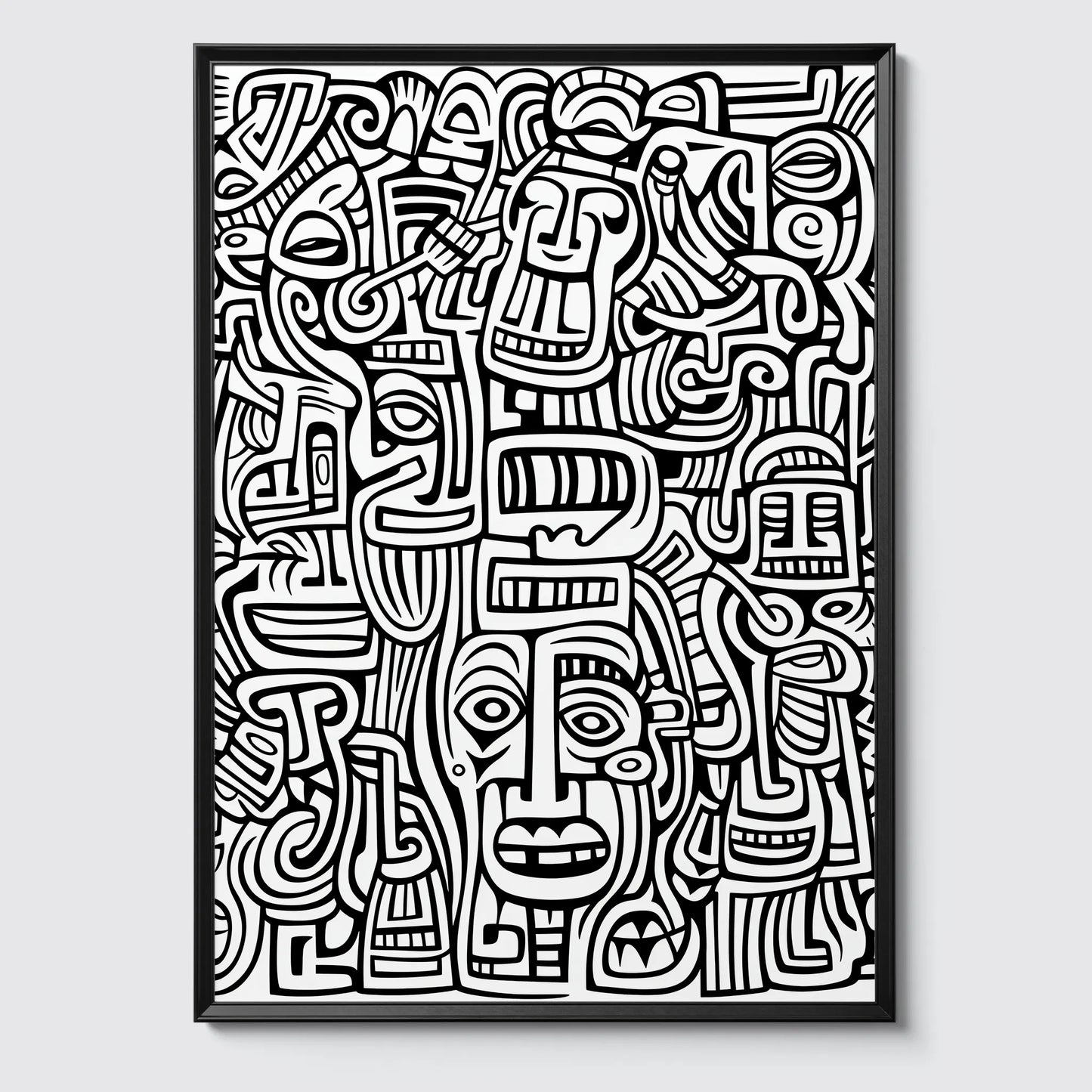Doodle Pattern No 13  - Black White - Sketch - Poster
