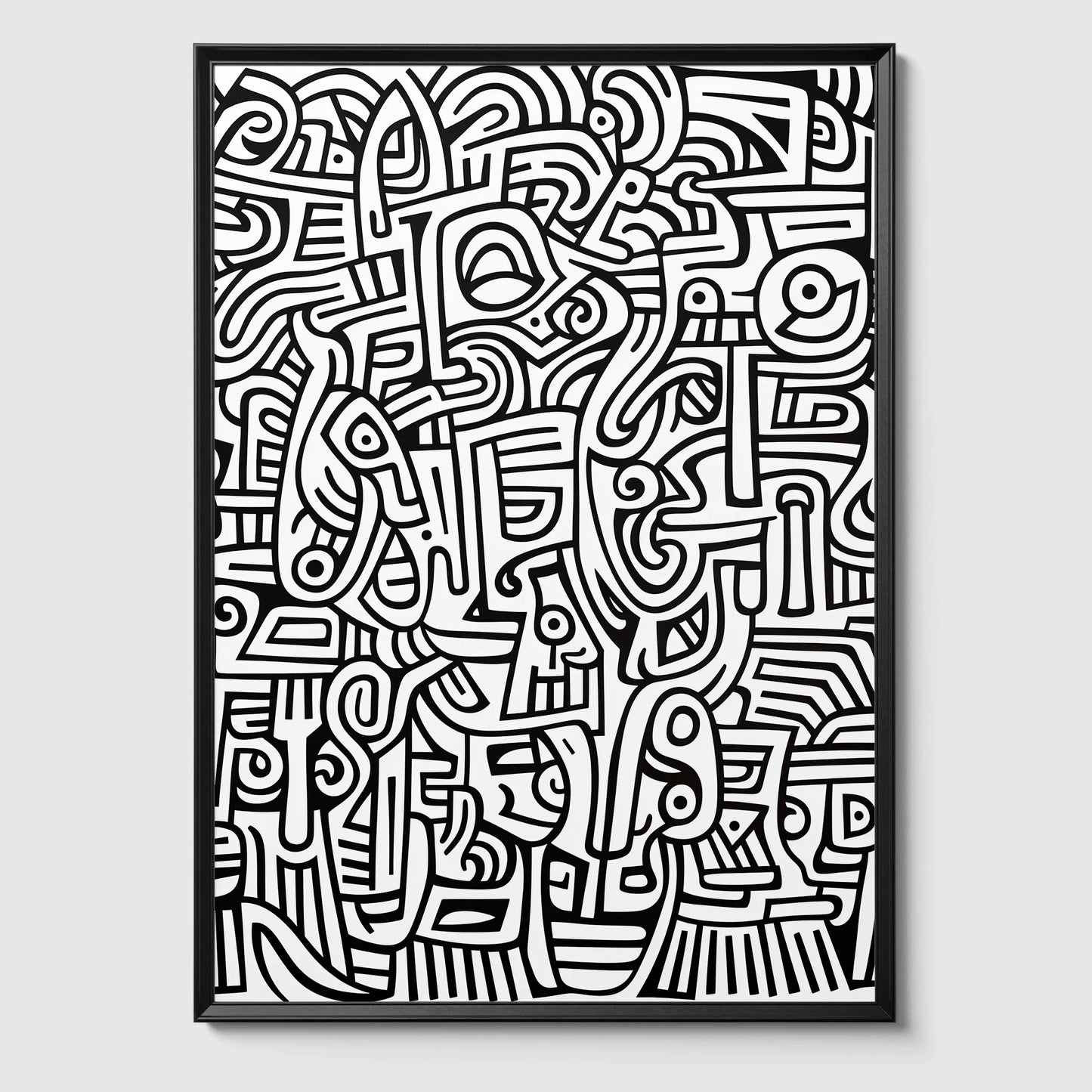 Doodle Pattern No 14  - Black White - Sketch - Poster