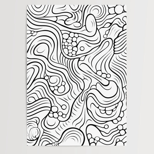 Doodle Pattern No 17  - Black White - Sketch - Poster