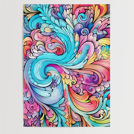 Doodle Pattern No 1 - Colorful - Sketch - Poster
