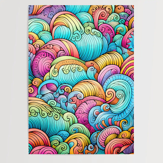 Doodle Pattern No 3 - Colorful - Sketch - Poster