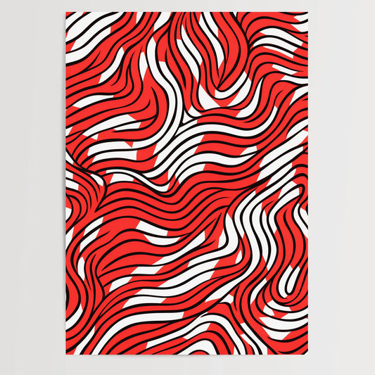 Doodle Pattern No 6 - Red - Sketch - Poster