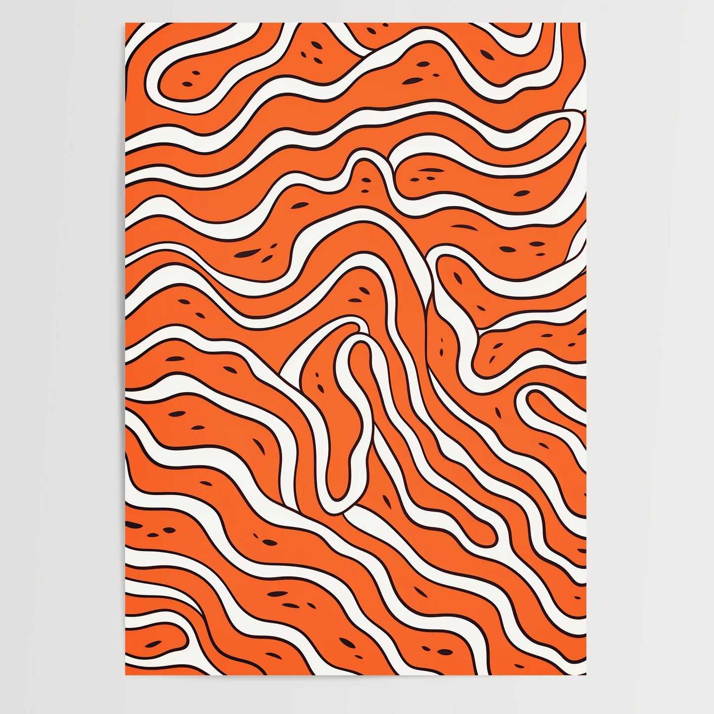 Doodle Pattern No 7  - Orange - Sketch - Poster