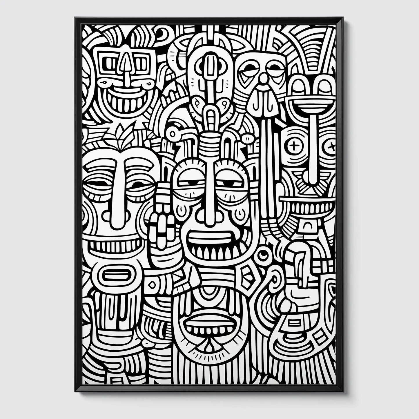 Doodle Pattern No 8  - Black White - Sketch - Poster