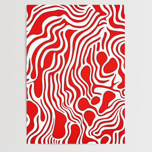 Doodle Pattern No 8 - Red - Sketch - Poster