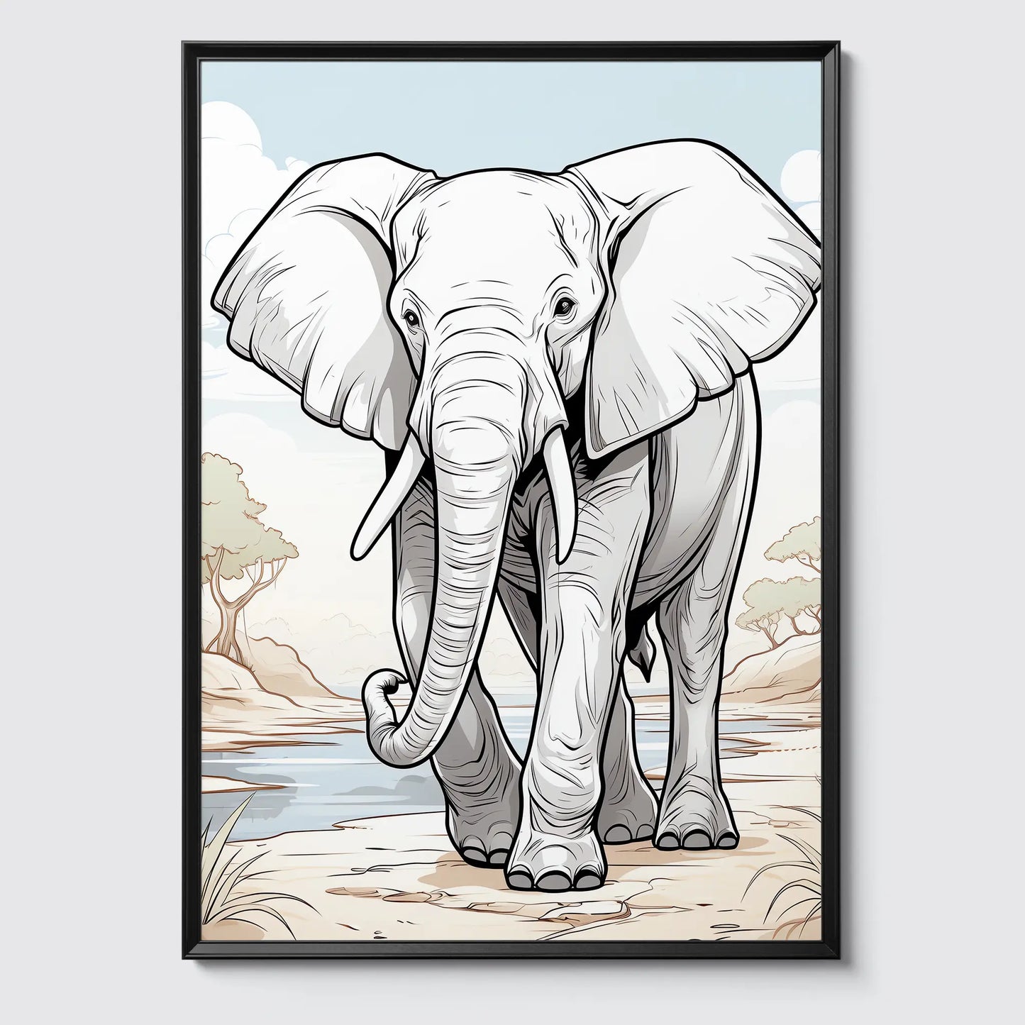 Elephant No 3 - Comic Style - Poster