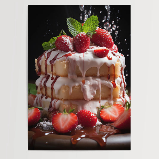 Strawberry Cake No 3 - Kitchen - Poster