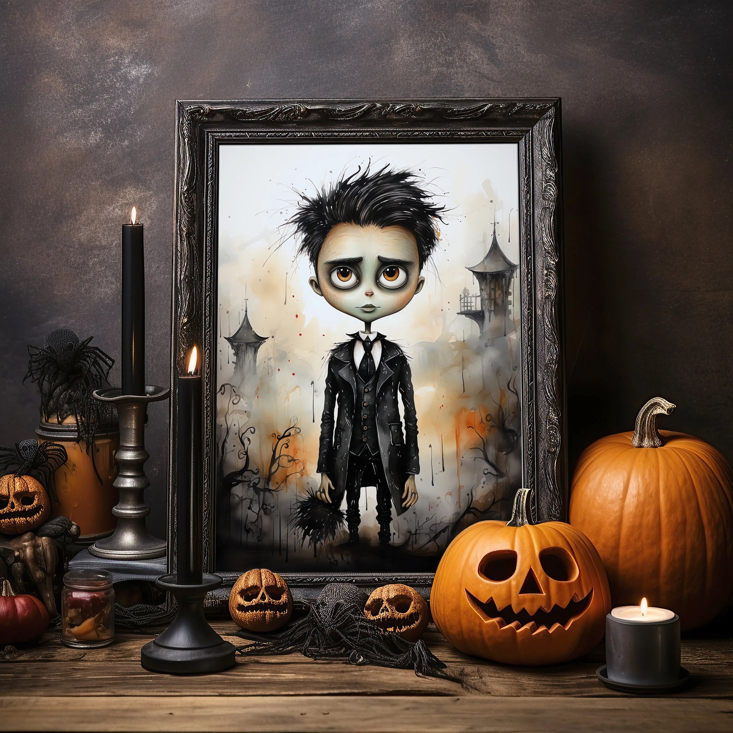 Family No 3 - Halloween - Watercolor - Poster