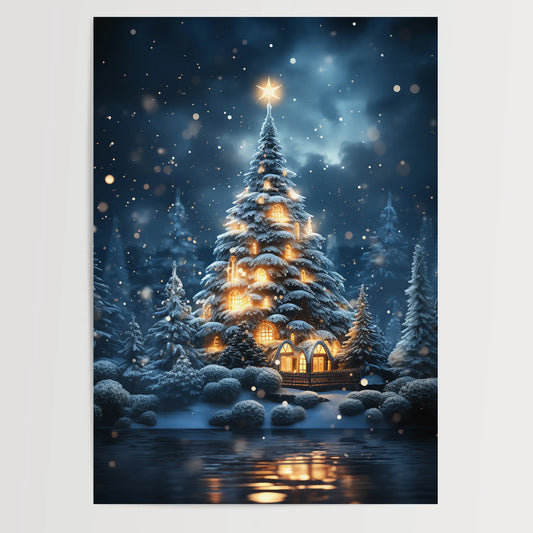 Festive Tree No 3 - Christmas - Poster