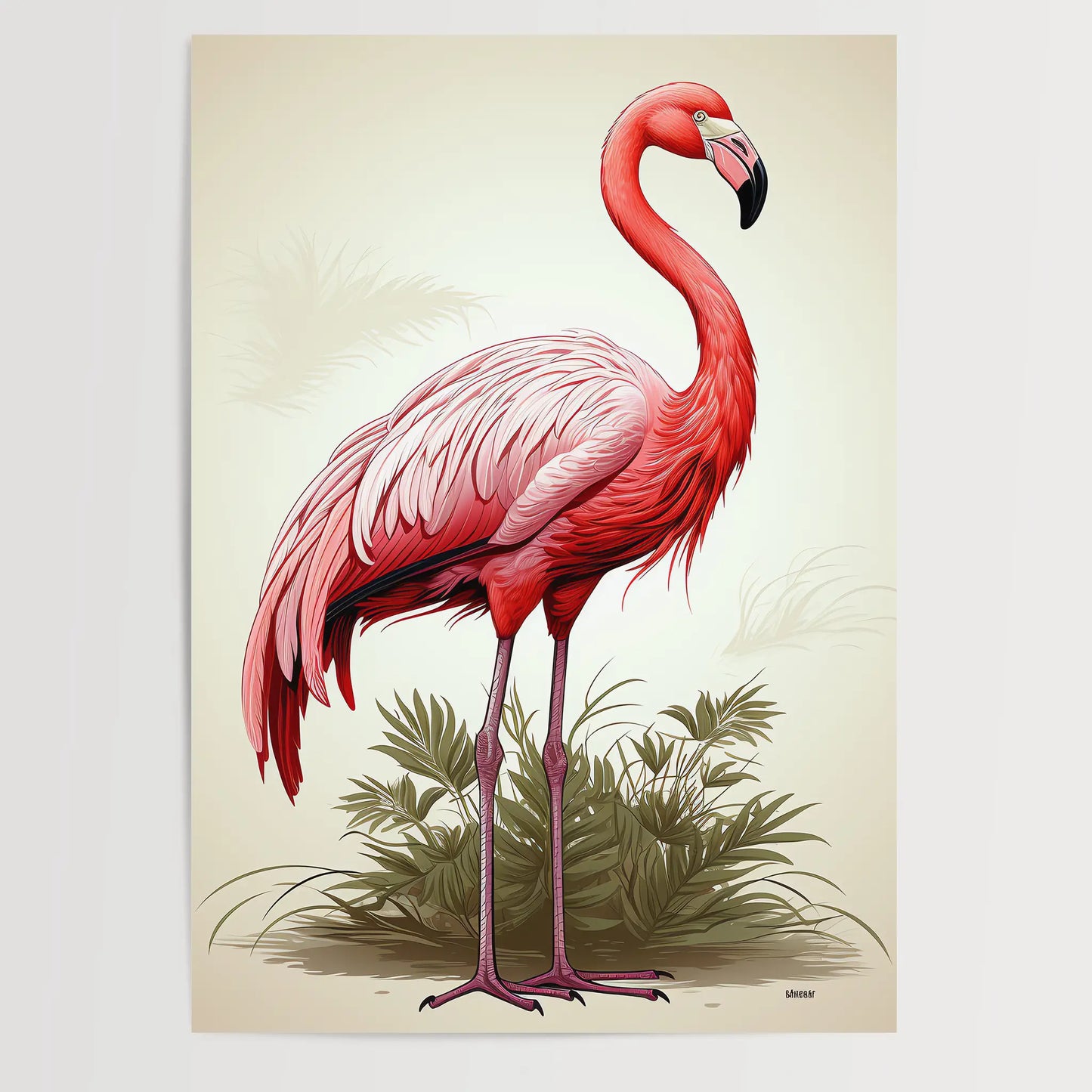 Flamingo No 1 - Comic Style - Poster