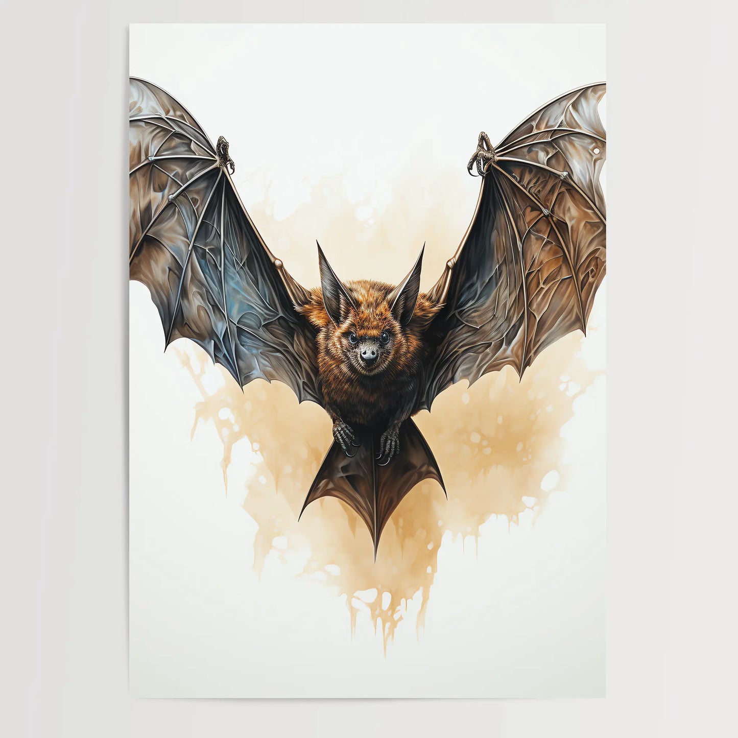 Bat No 3 - Halloween - Watercolor - Poster