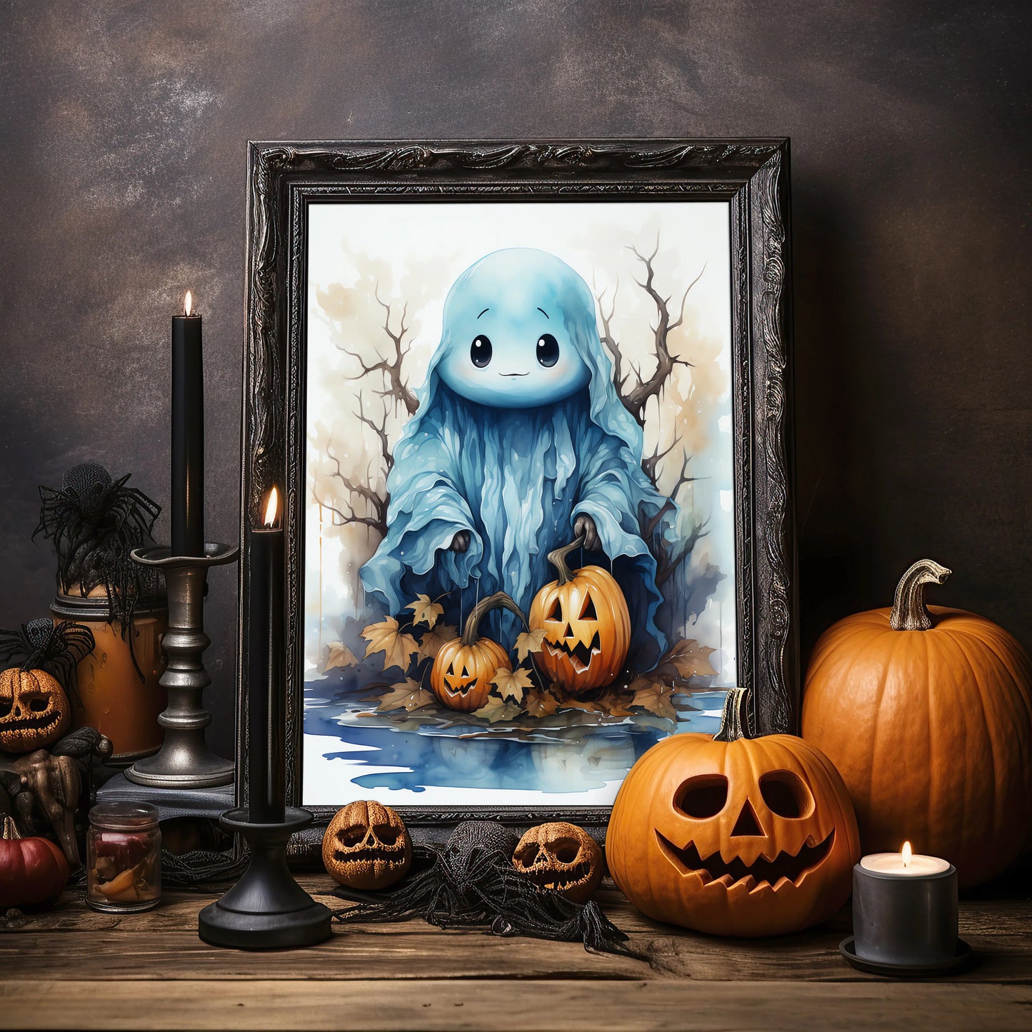 Ghost No 1 - Halloween - Watercolor - Poster