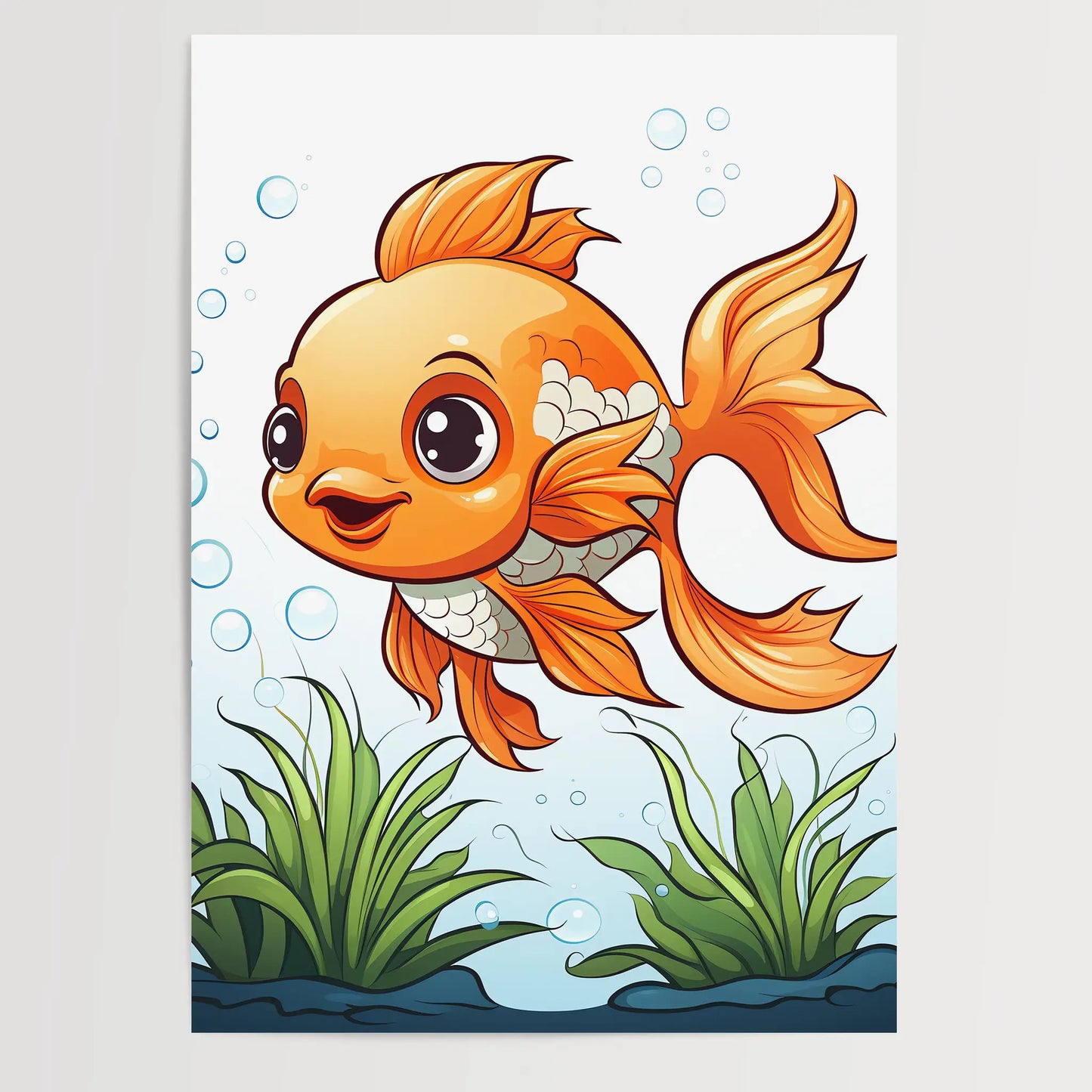 Goldfish No 1 - Comic Style - Poster