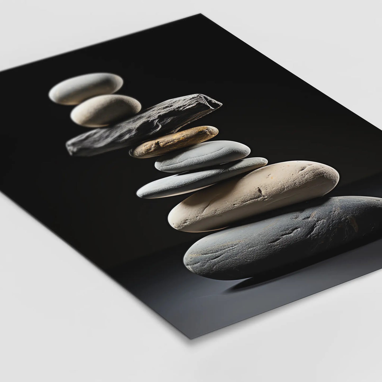Gray Zen Stones No 4 - Abstract Art - Perfectly Stacked Stones - Poster