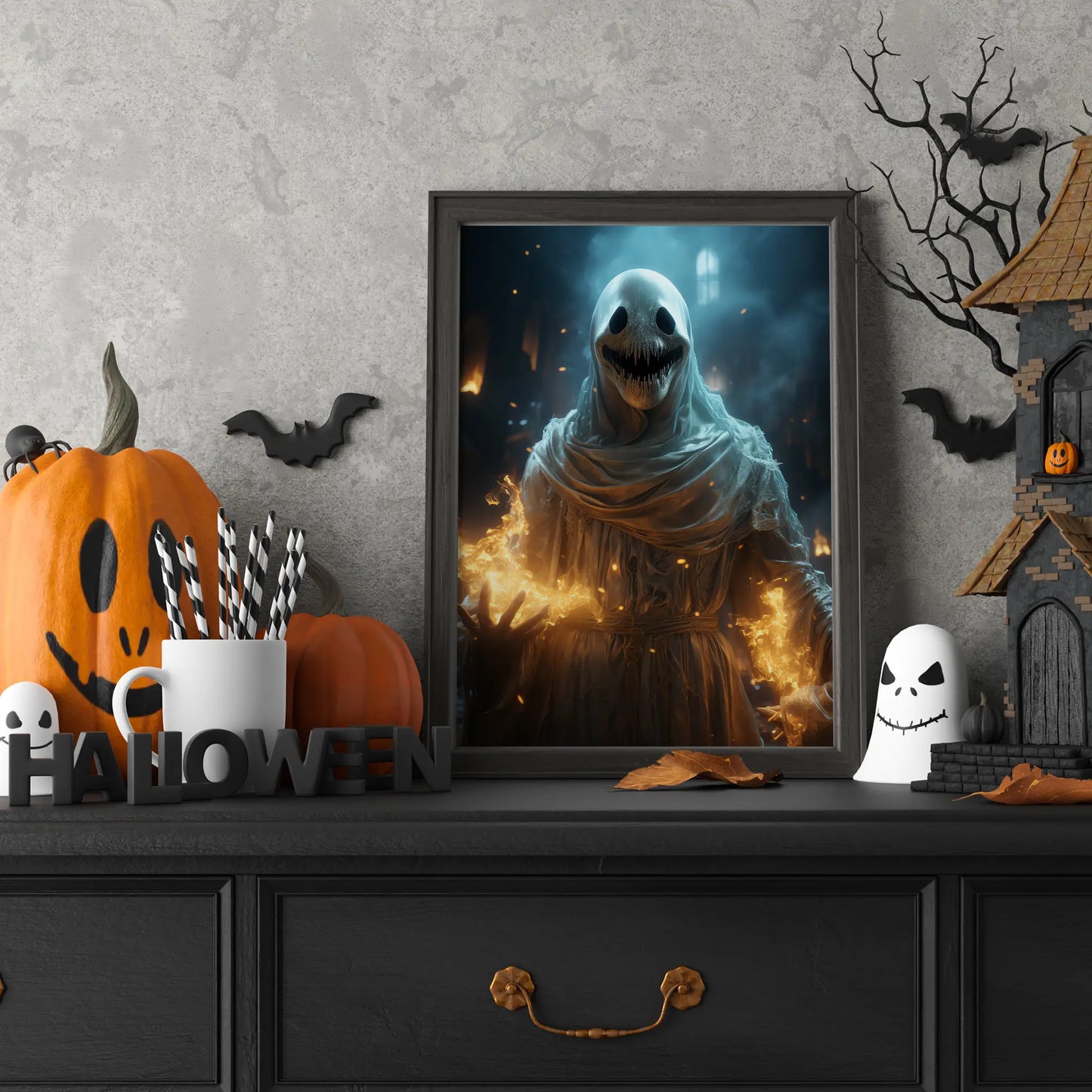 Grinning Ghost No 1 - Halloween - Poster