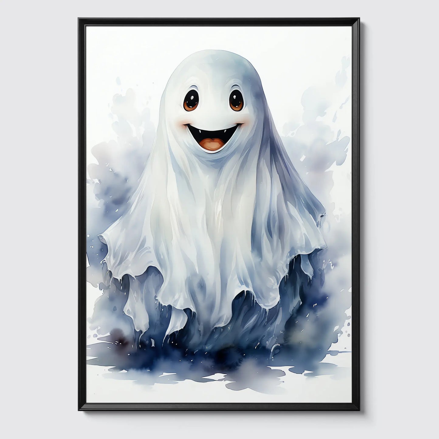 Grinning Ghost No 4 - Halloween - Watercolor - Poster
