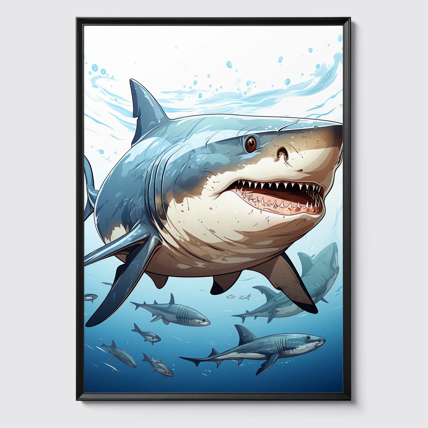 Shark No 2 - Comic Style - Poster