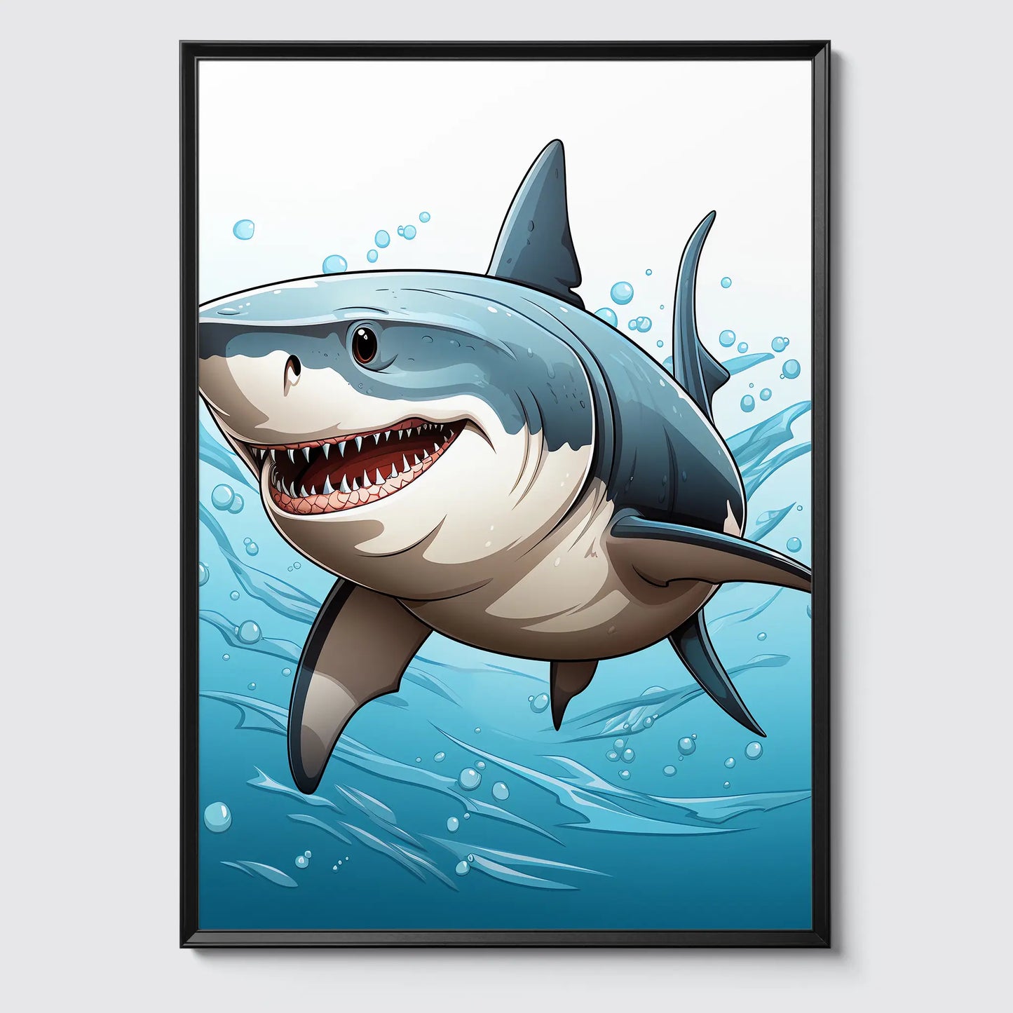 Shark No 7 - Comic Style - Poster