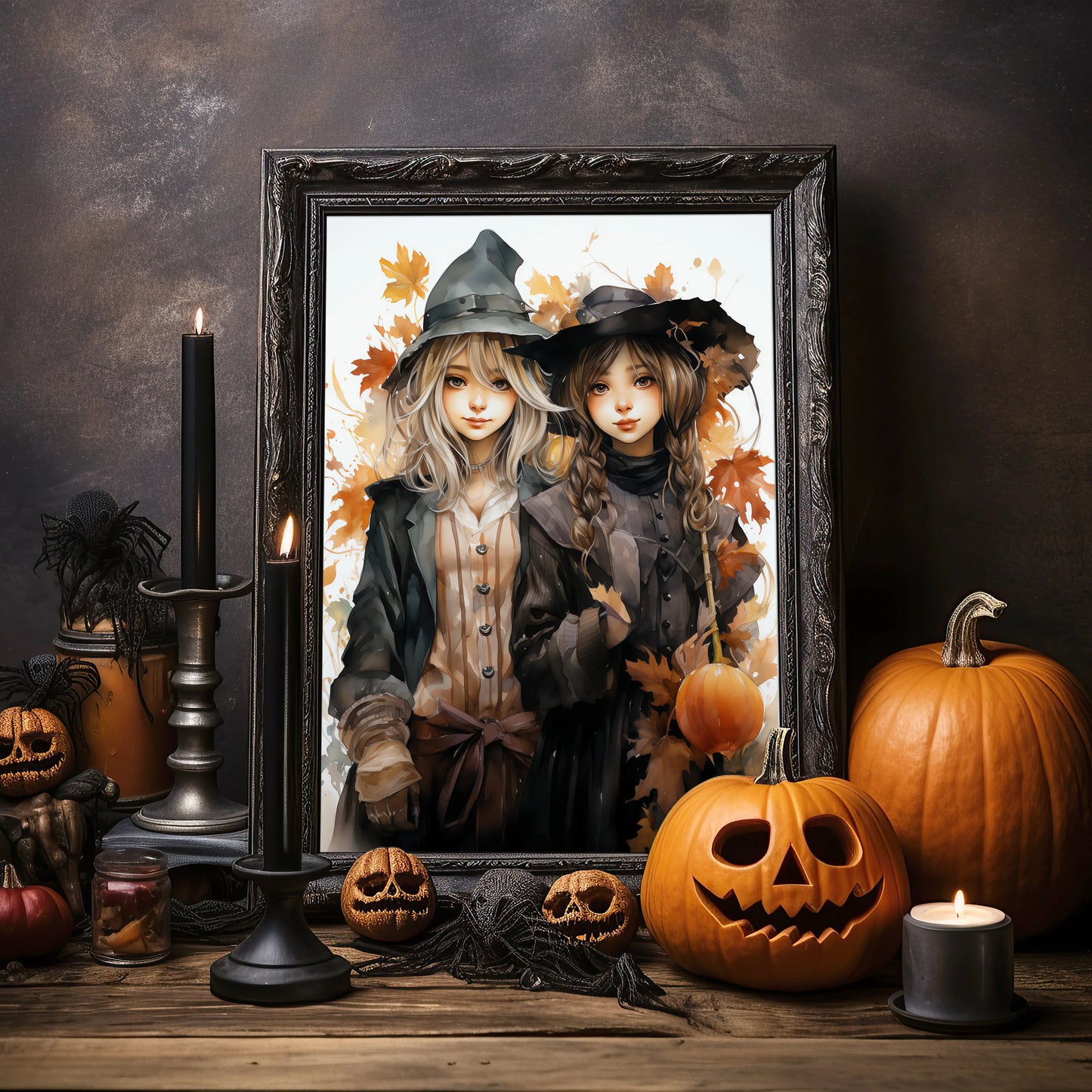 Witches No 1 - Halloween - Watercolor - Poster