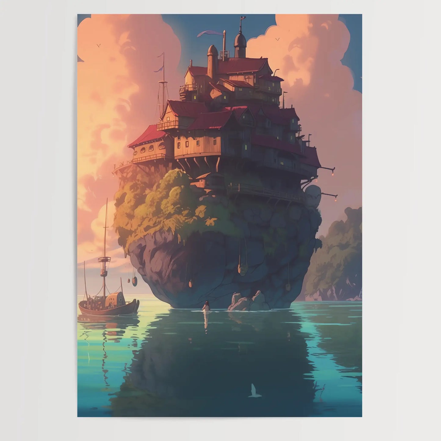 Island No 10 - Drawing - Digital Art - Anime - Poster
