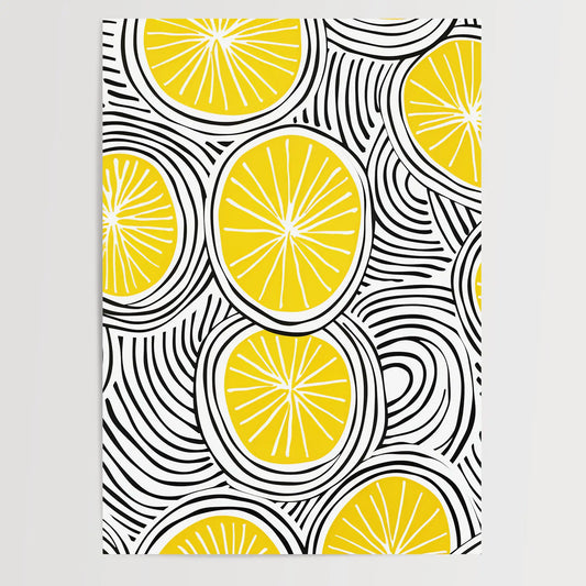 Lemon Doodle Wandkunst - One Line Art - Wallart - Poster