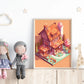 Little Homes No 4 Candy - Isometric - Digital Art Poster