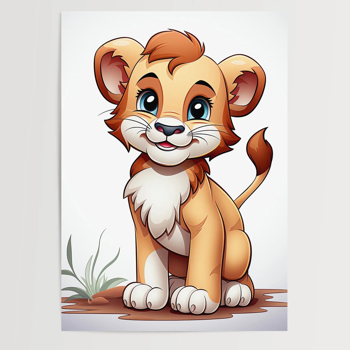 Lion No 4 - Comic Style - Poster