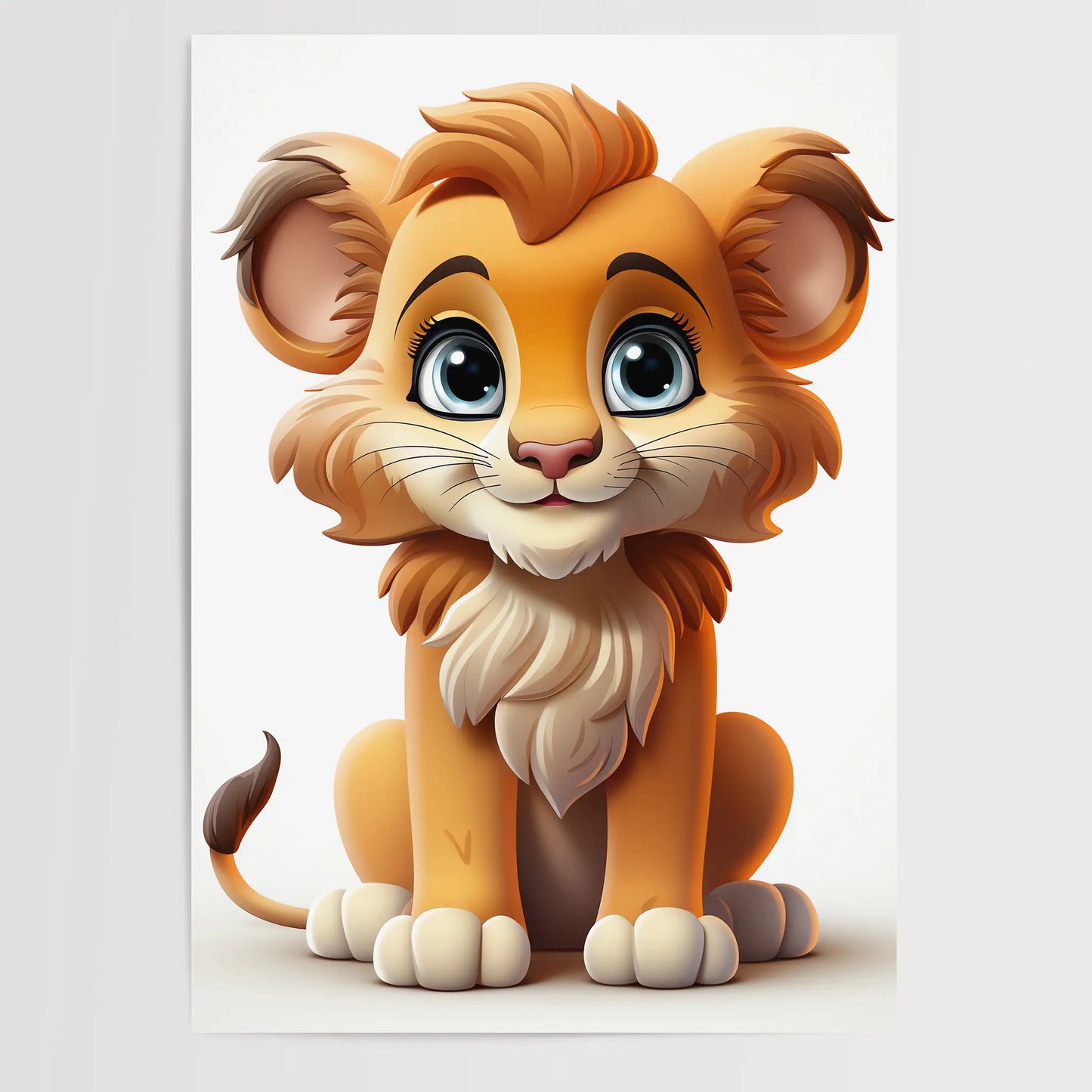 Lion No 5 - Comic Style - Poster