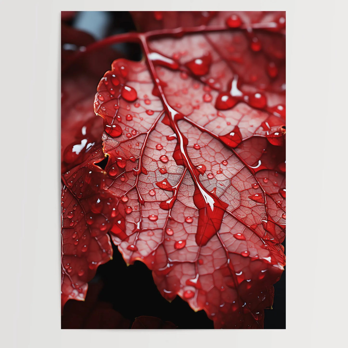 Makro Rote Blätter - Abstrakt - Poster