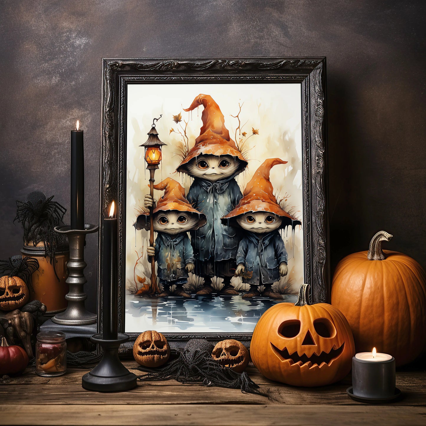 Monster No 1 - Halloween watercolor poster