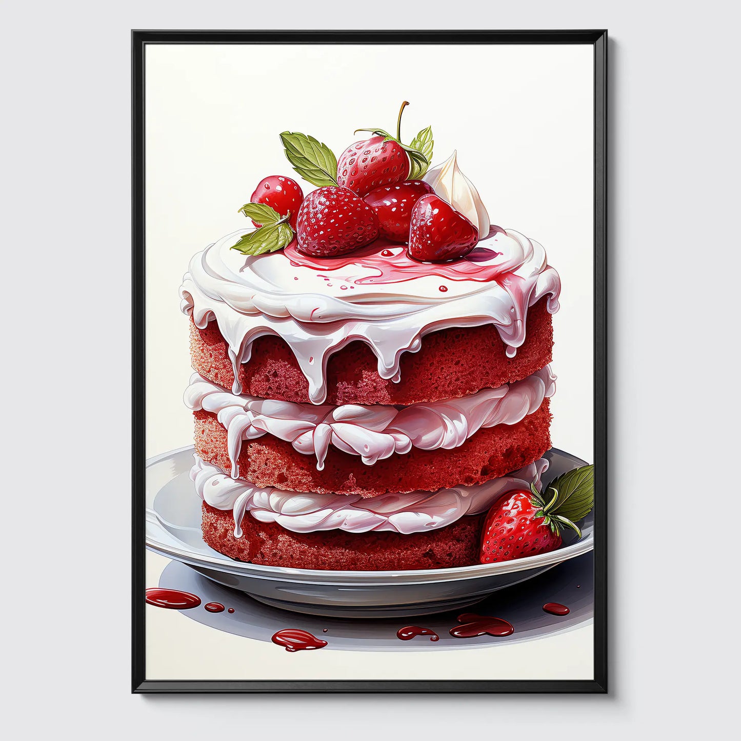 Red Velvet Cake No 2 - Küche - Wasserfarben - Poster