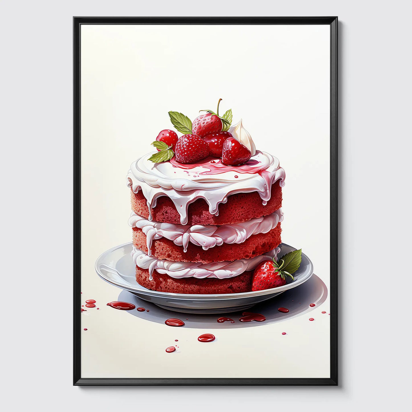 Red Velvet Cake No 4 - Küche - Wasserfarben - Poster