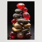 Rote Zen Steine No 1 - Abstrakte Kunst - Perfekt gestapelte Steine- Poster