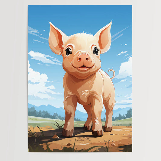 Piggy No 2 - Comic Style - Poster